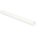 The Packaging Wholesalers Mailing Tubes With Caps, 2-1/2" Dia. x 12"L, 0.06" Thick, White, 34/Pack P2512W
